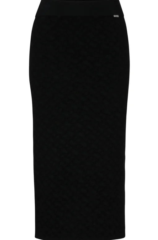 Damen Boss Bleistiftrock aus gestricktem Jacquard