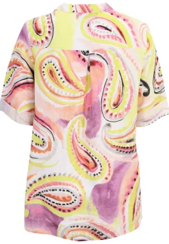 Damen Doris Streich Bluse aus softem Leinen mit Paisley-Print