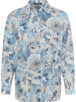 Damen Olsen Bluse mit durchgehender Knopfleiste
