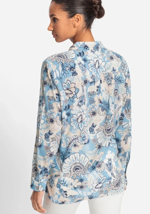 Damen Olsen Bluse mit durchgehender Knopfleiste