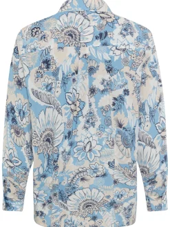 Damen Olsen Bluse mit durchgehender Knopfleiste