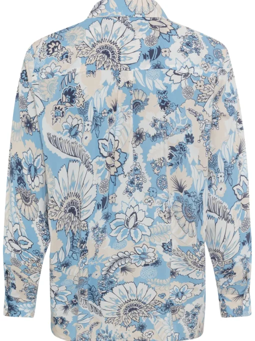 Damen Olsen Bluse mit durchgehender Knopfleiste