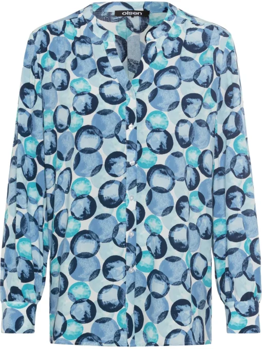 Damen Olsen Bluse mit grafischem Allover-Print