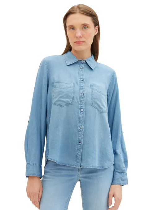 Damen Tom Tailor Bluse mit TENCEL™ Lyocell