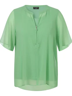Damen Via Appia Due Bluse mit V-Ausschnitt und Zipper