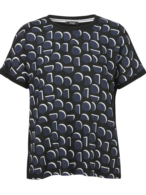 Damen Frapp Bluse Rundhals