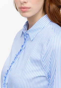 Damen Eterna Bluse Satingewebe Langarm