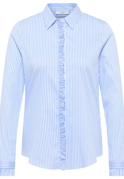 Damen Eterna Bluse Satingewebe Langarm