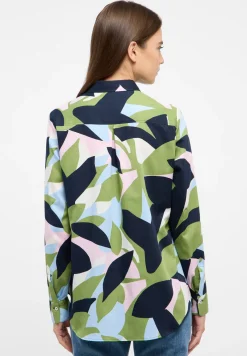 Damen Eterna Bluse Satingewebe Langarm
