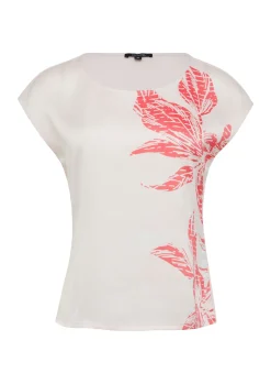 Damen Comma Blusenshirt im Fabricmix mit floralem Print