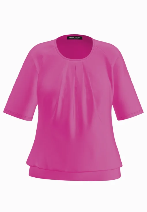 Damen Frank Walder Blusenshirt mit modischer Faltenpartie vorne