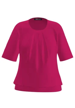 Damen Frank Walder Blusenshirt mit modischer Faltenpartie vorne