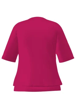 Damen Frank Walder Blusenshirt mit modischer Faltenpartie vorne