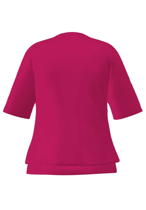 Damen Frank Walder Blusenshirt mit modischer Faltenpartie vorne