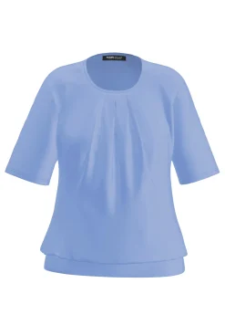 Damen Frank Walder Blusenshirt mit modischer Faltenpartie vorne