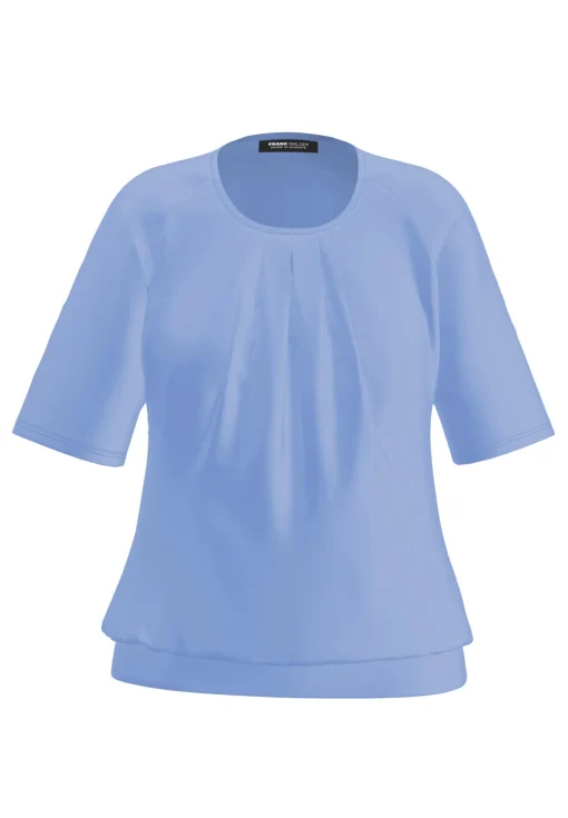 Damen Frank Walder Blusenshirt mit modischer Faltenpartie vorne