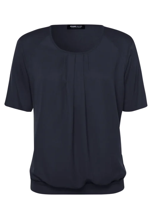 Damen Frank Walder Blusenshirt mit modischer Faltenpartie vorne