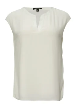 Damen Comma Blusenshirt mit Tunika-Ausschnitt und Satinblende