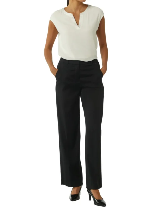 Damen Comma Blusenshirt mit Tunika-Ausschnitt und Satinblende