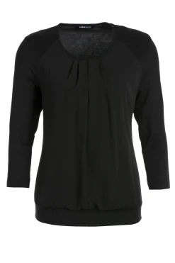 Damen Frank Walder Blusenshirt mit unterlegtem Vorderteil