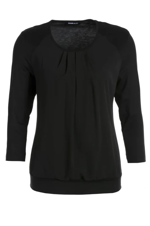 Damen Frank Walder Blusenshirt mit unterlegtem Vorderteil