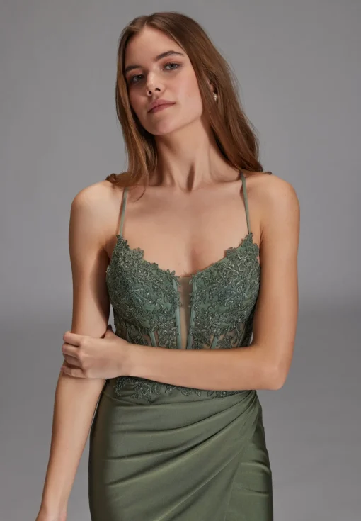 Damen Hey Kyla Bodycon Kleid mit Spitzenstickerei und Beinschlitz