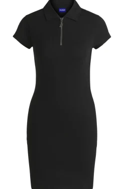Damen Hugo Blue Bodycon-Kleid aus Stretch-Baumwolle mit Reißverschlussleiste
