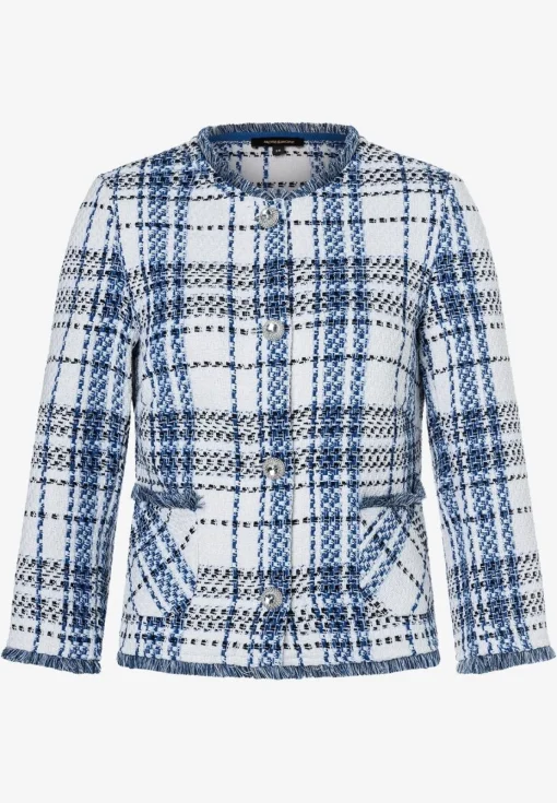 Damen More & More Bouclé Jacke kariert