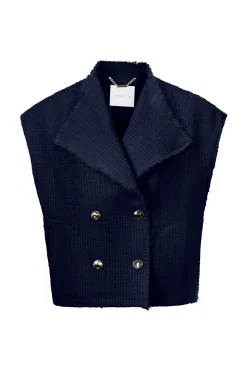 Damen Rich & Royal Boucle-Weste mit Reverskragen