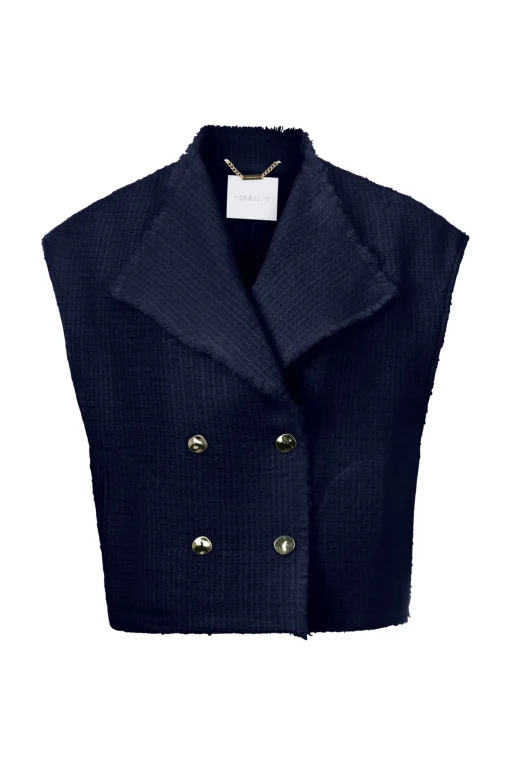 Damen Rich & Royal Boucle-Weste mit Reverskragen