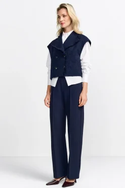 Damen Rich & Royal Boucle-Weste mit Reverskragen