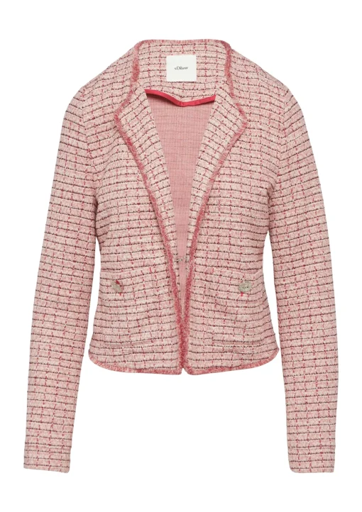 Damen s.Oliver BLACK LABEL Bouclé-Jacke mit Fransen