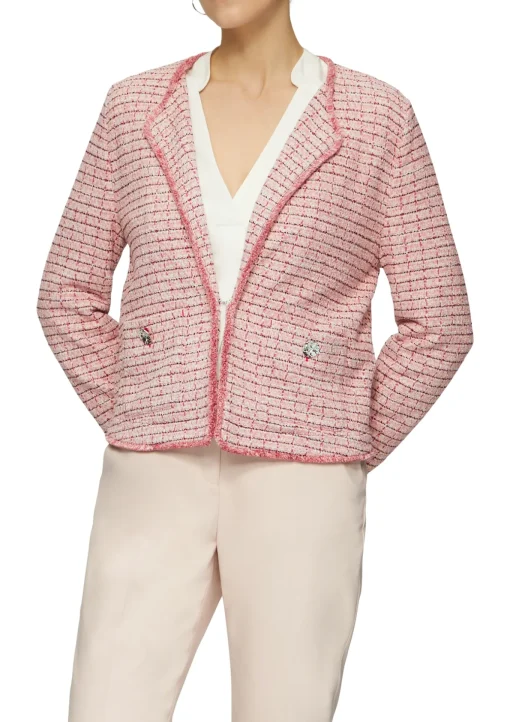 Damen s.Oliver BLACK LABEL Bouclé-Jacke mit Fransen