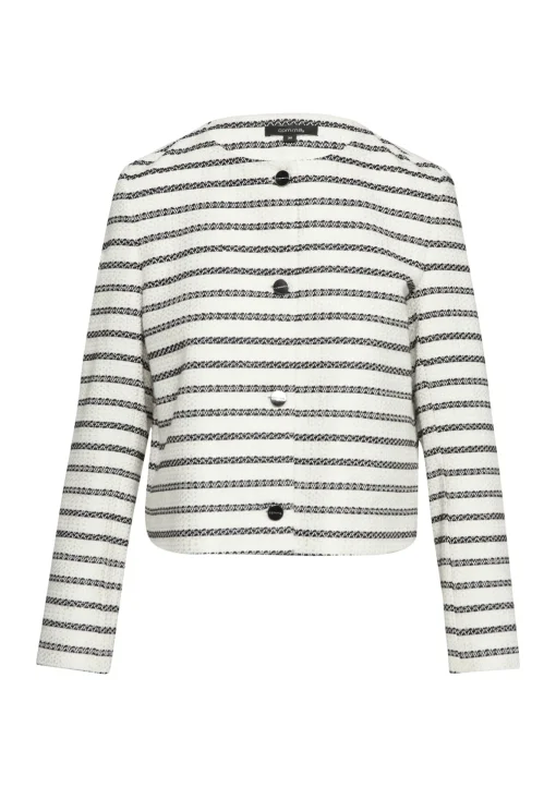 Damen Comma Bouclé-Jacke mit Knopfleiste