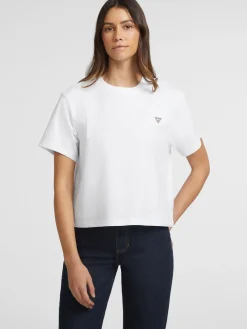Damen GUESS JEANS Boxy T-Shirt Mini-Dreieck