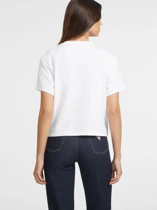 Damen GUESS JEANS Boxy T-Shirt Mini-Dreieck