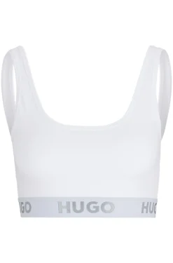 Damen Hugo Red BRALETTE AUS STRETCH-BAUMWOLLE MIT LOGO-BAND SPORTY
