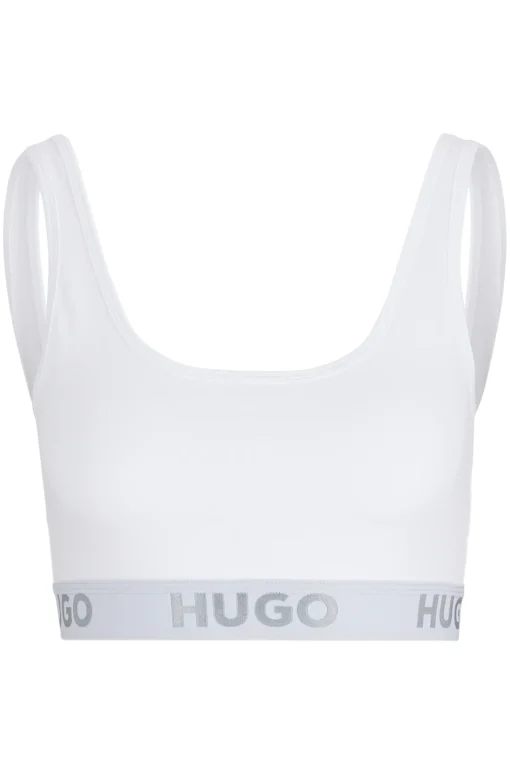 Damen Hugo Red BRALETTE AUS STRETCH-BAUMWOLLE MIT LOGO-BAND SPORTY