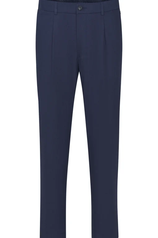 Herren Bugatti Bundfaltenhose mit Leinen