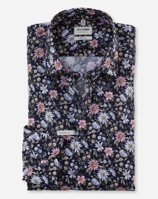 Herren Olymp Businesshemd im Flower Look