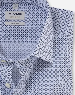 Herren Olymp Businesshemd mit grafischem Blüten-Print