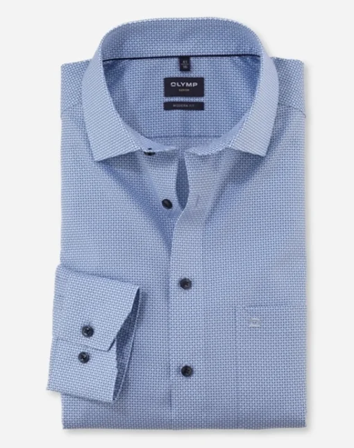 Herren Olymp Businesshemd mit Minimal-Print