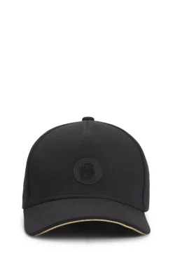Herren Boss Green Cap aus Baumwoll-Mix mit Double-B-Monogramm-Aufnäher