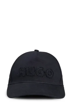 Damen Hugo Red Cap aus Baumwoll-Twill mit ungesäumtem Logo