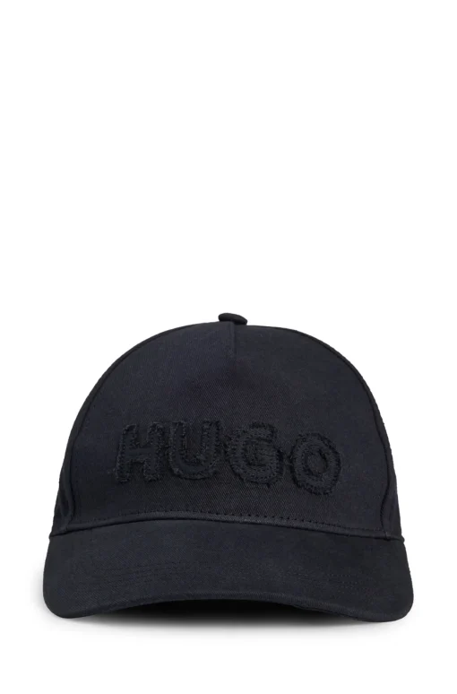 Damen Hugo Red Cap aus Baumwoll-Twill mit ungesäumtem Logo