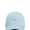 Damen Hugo Blue Cap aus Denim mit kristallbesetztem Logo