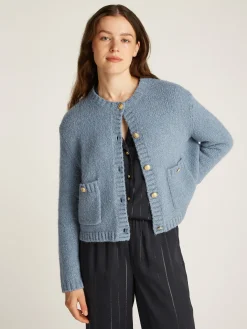 Damen Tommy Hilfiger Cardigan mit goldfarbenen Knöpfen