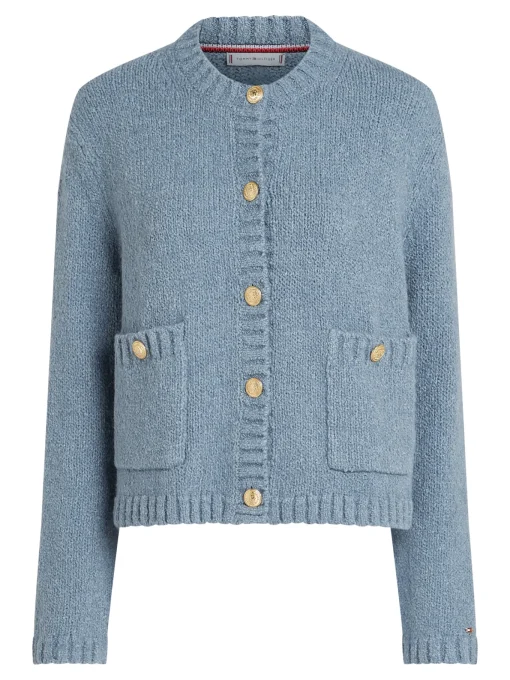 Damen Tommy Hilfiger Cardigan mit goldfarbenen Knöpfen