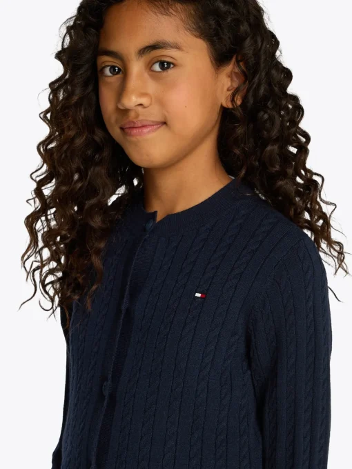 Kinder Tommy Hilfiger Cardigan mit Mini-Zopfmuster