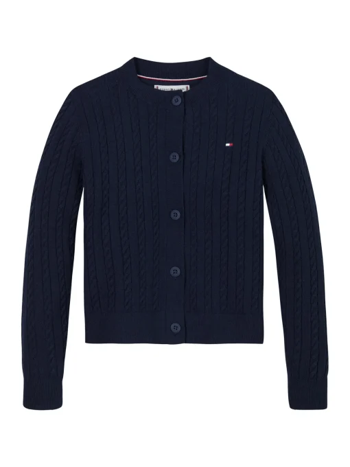 Kinder Tommy Hilfiger Cardigan mit Mini-Zopfmuster